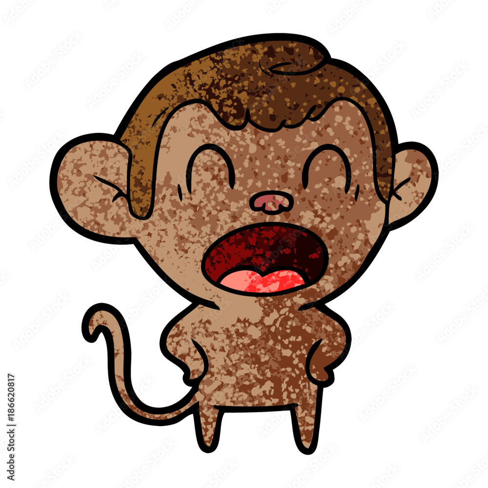 Obraz premium shouting cartoon monkey