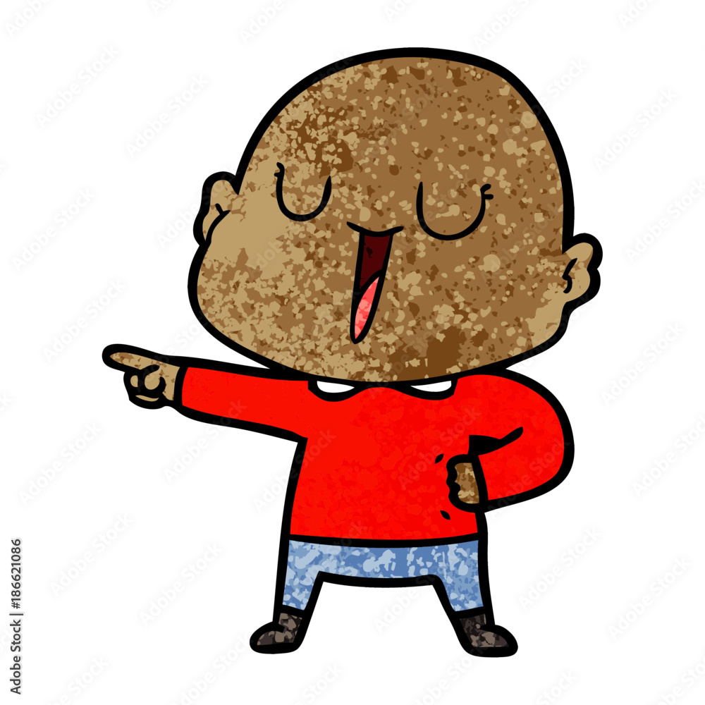 happy cartoon bald man happy cartoon bald man
