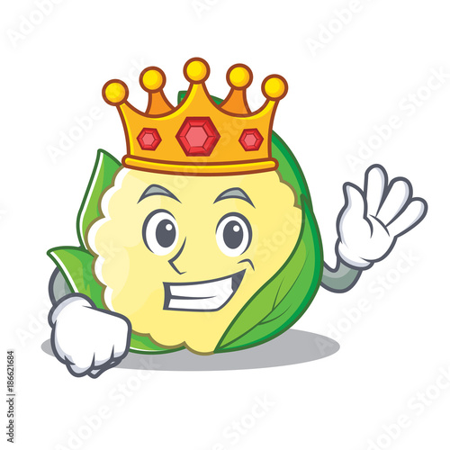 King cauliflower character cartoon style