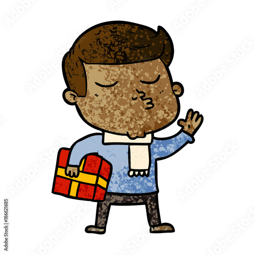 cartoon model guy pouting