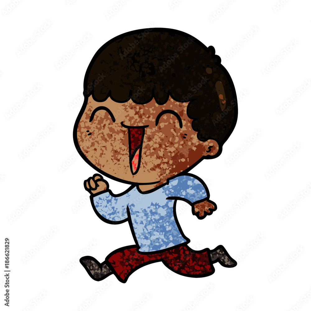 Obraz premium cartoon happy man
