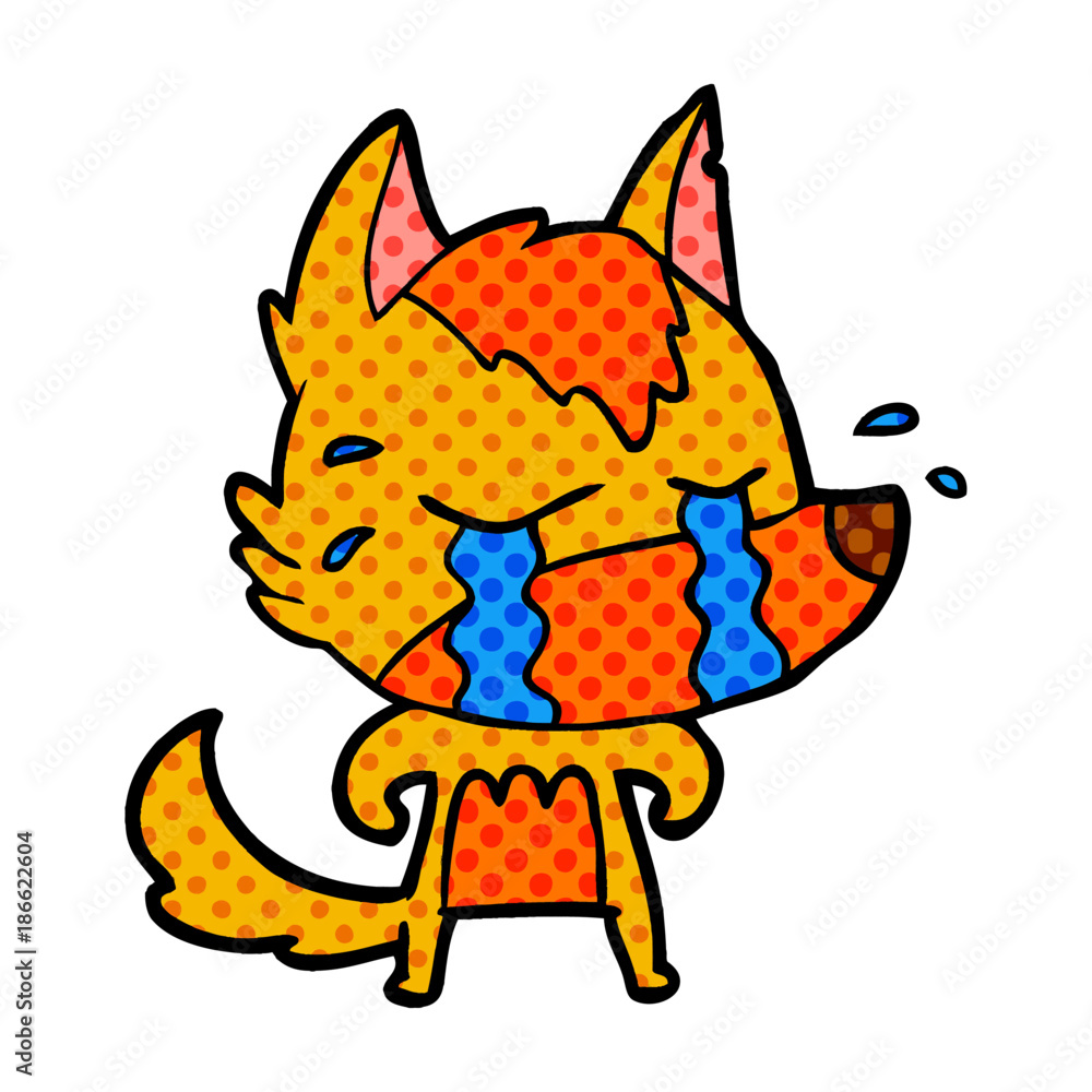 sad little fox cartoon character sad little fox cartoon character