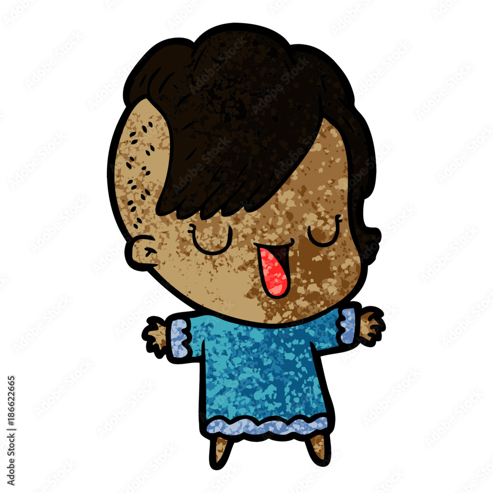 cute cartoon girl with hipster haircut cute cartoon girl with hipster haircut