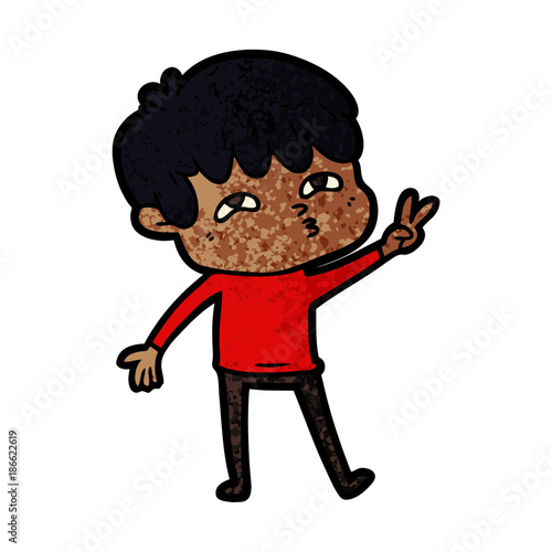 cartoon curious man