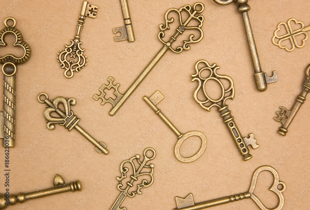 Background of Antique Skeleton Keys Background of Antique Skeleton Keys