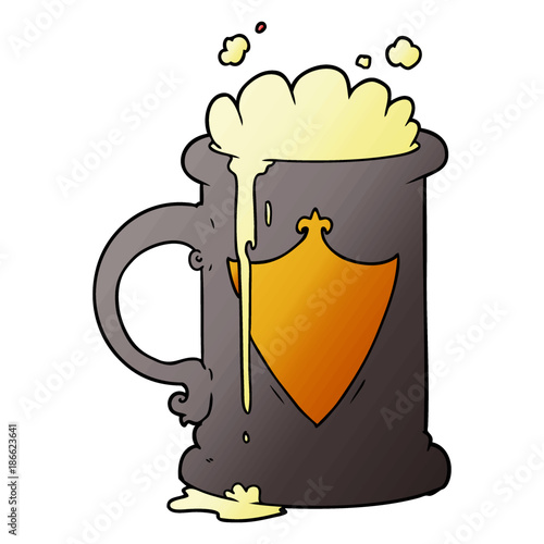cartoon foaming beer