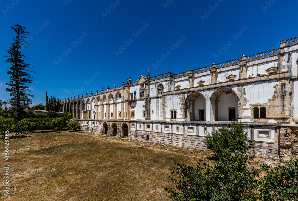Convent of Christ in Tomar, Portugal. The convent is a historic and cultural monument and a UNESCO World Heritage site.