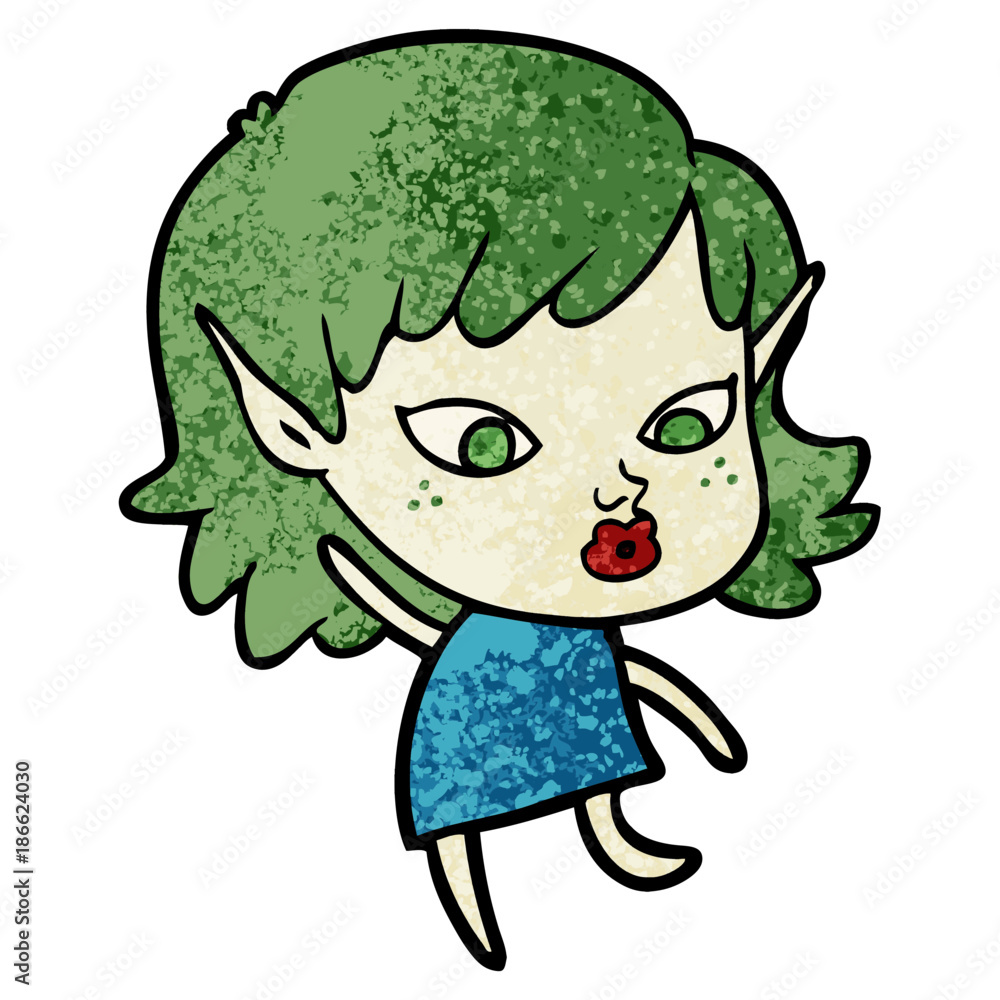 pretty cartoon elf girl pretty cartoon elf girl