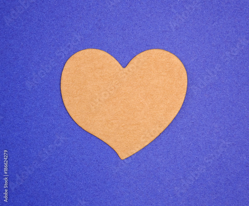 Kraft Heart on a Blue Background