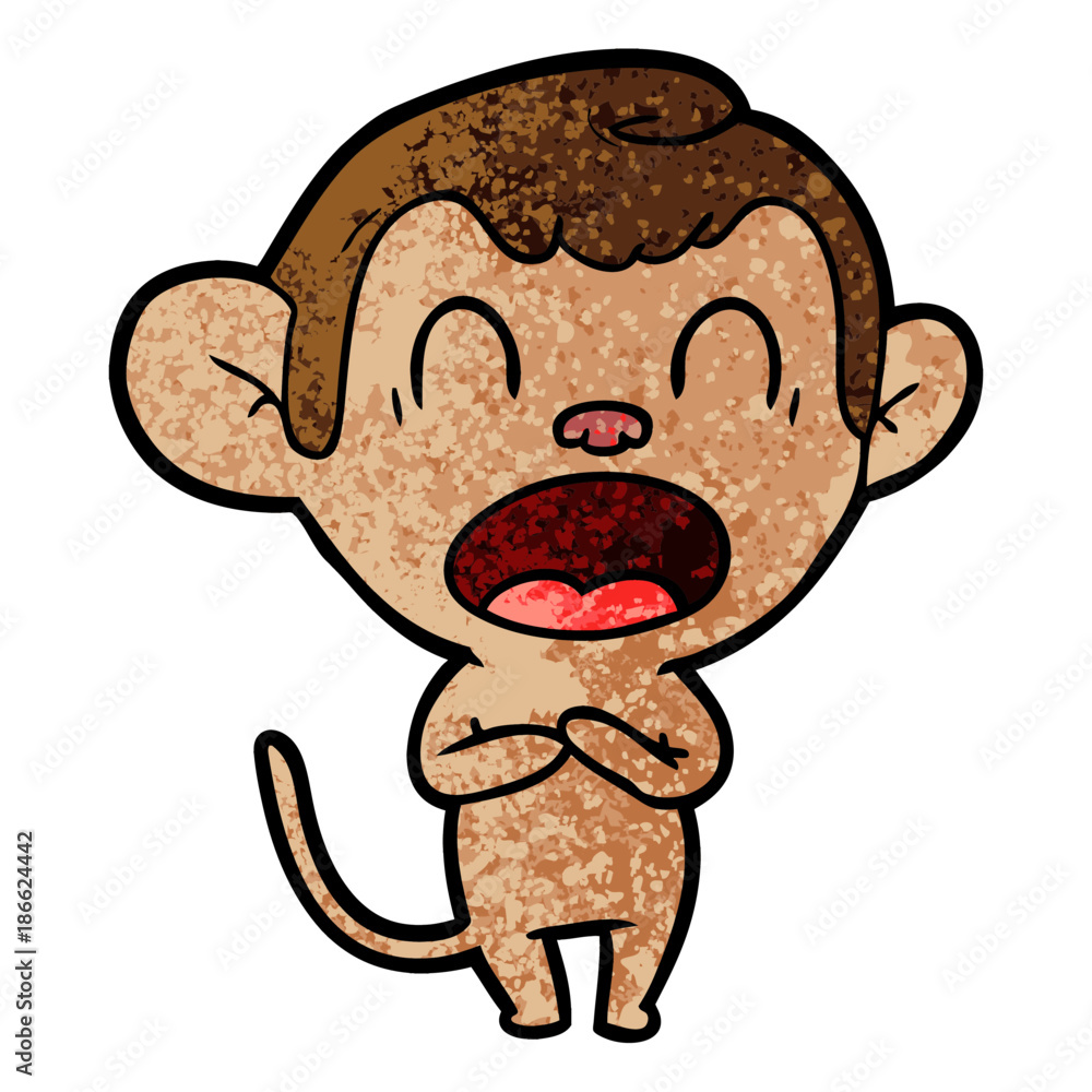 Obraz premium yawning cartoon monkey