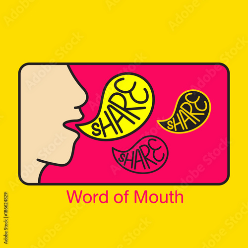 word of mouth vector logo illustration