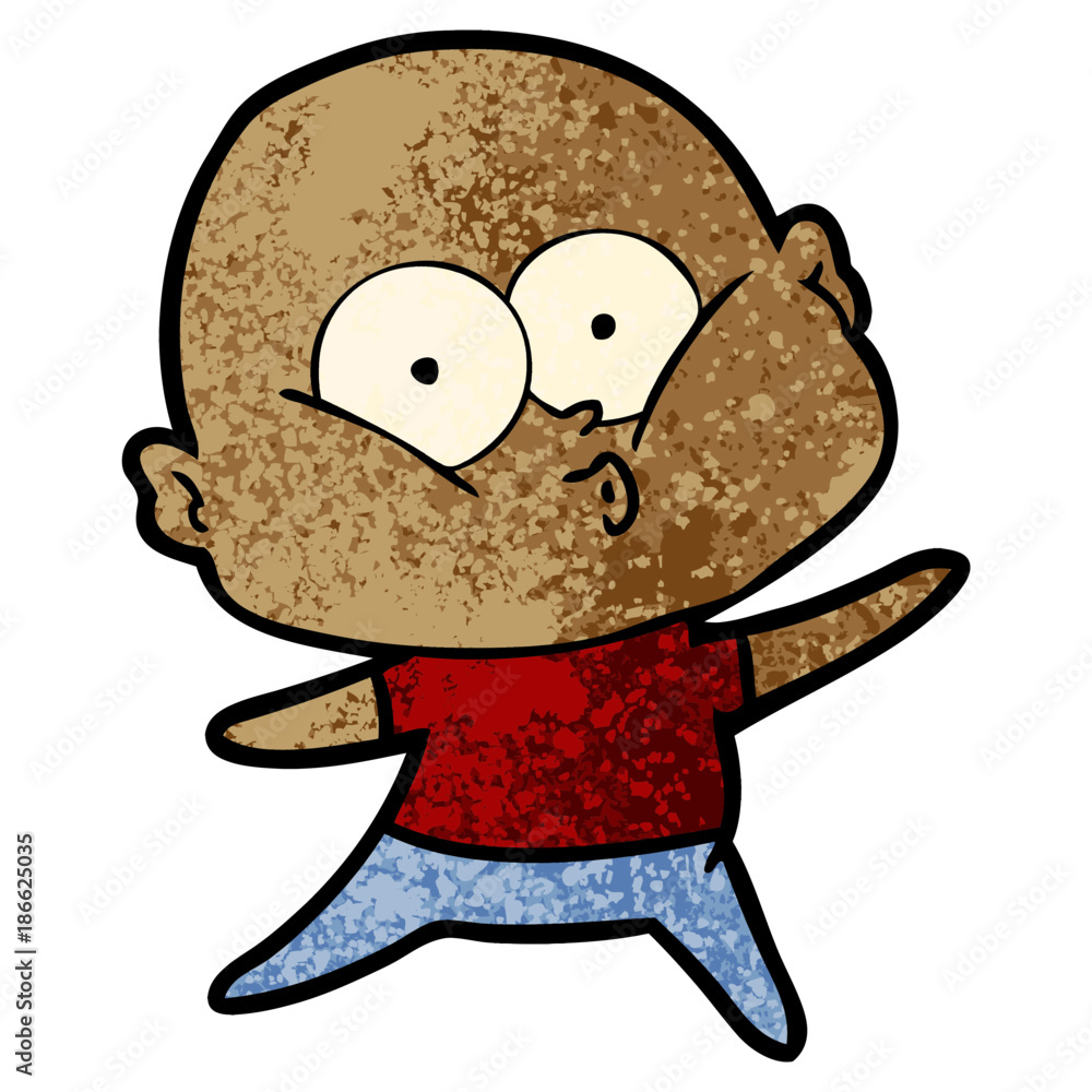 Obraz premium cartoon bald man staring