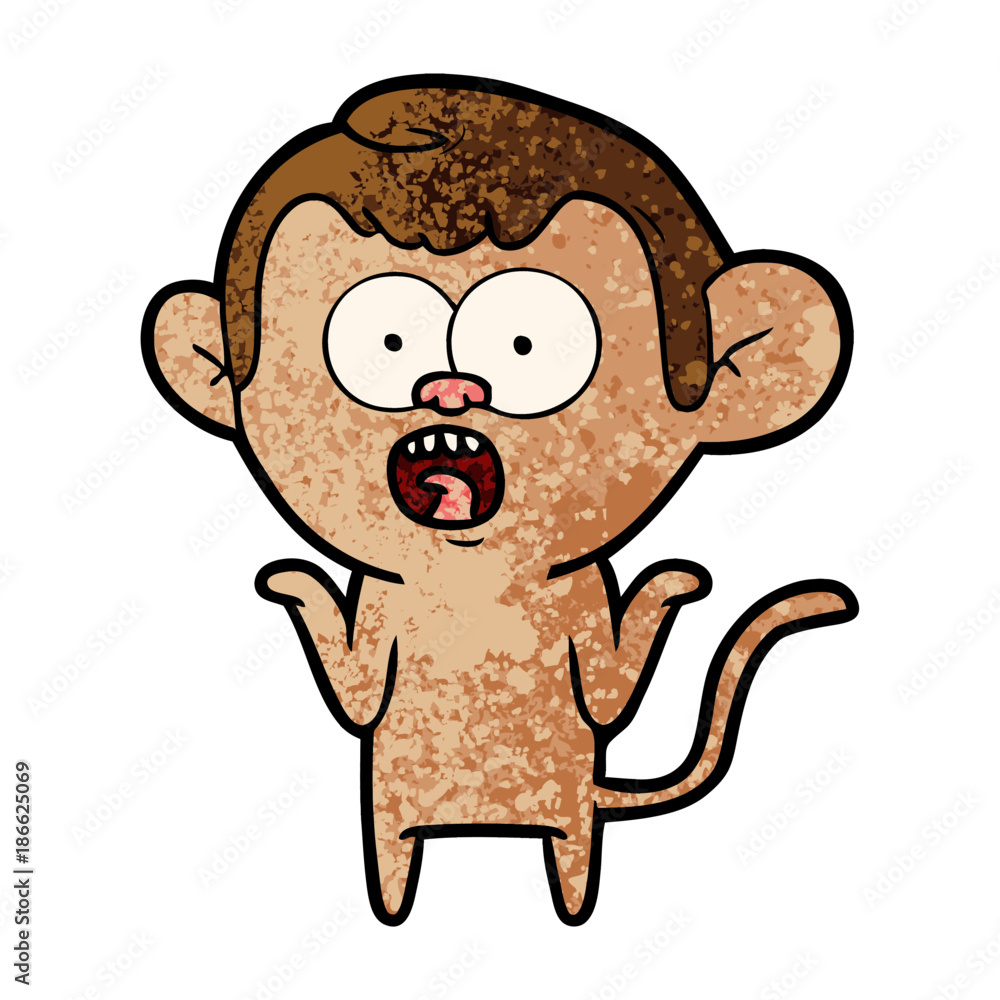 cartoon shocked monkey cartoon shocked monkey