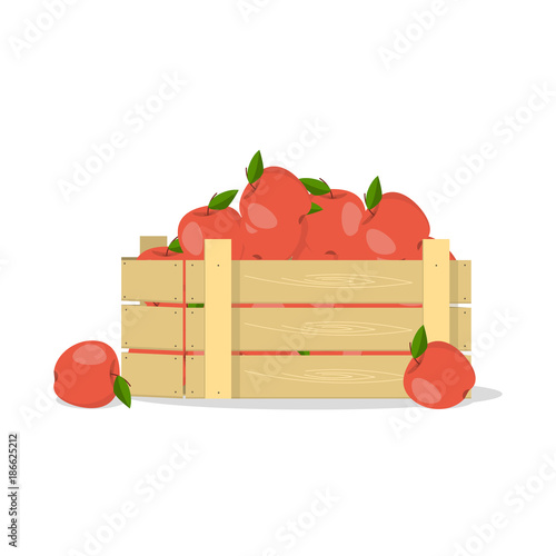 Apples in a wooden box