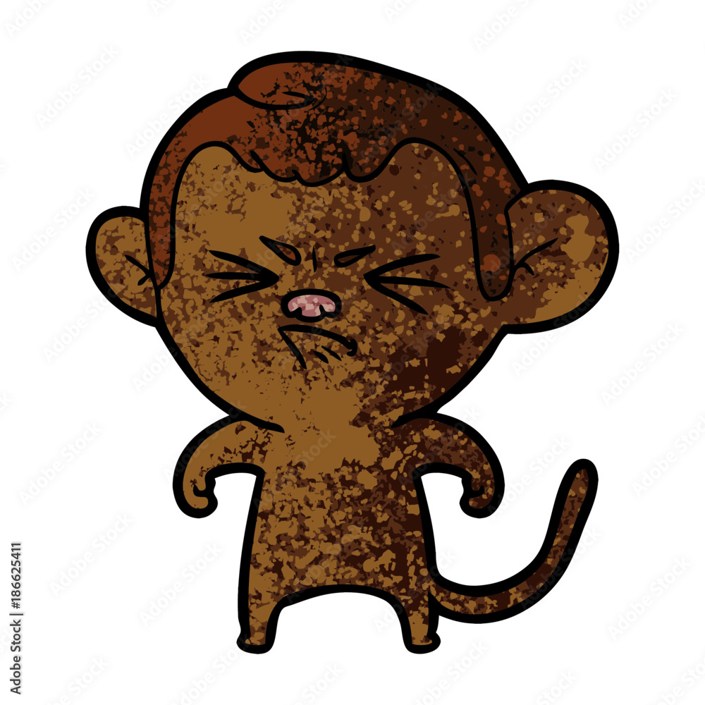 Obraz premium cartoon annoyed monkey