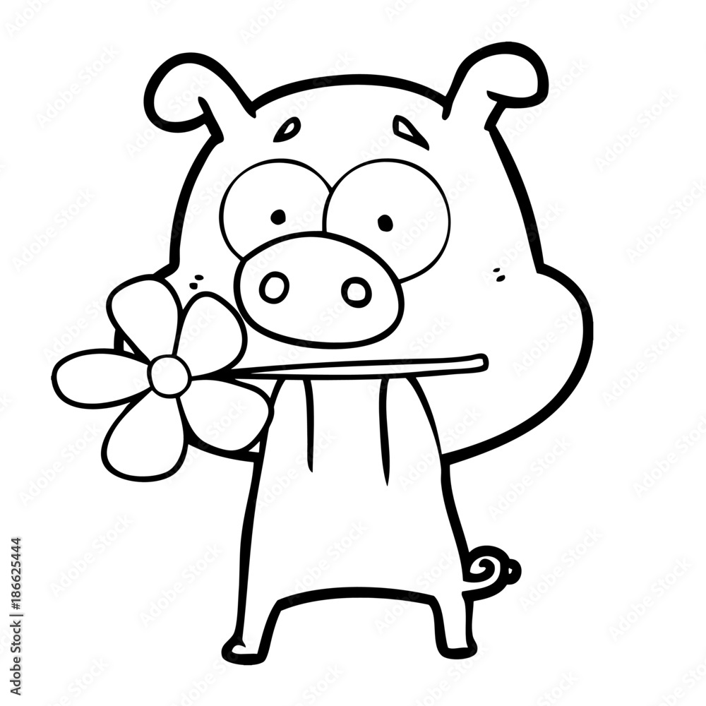 Fototapeta premium happy cartoon pig