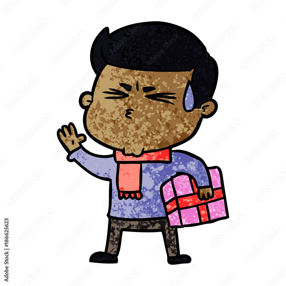cartoon man sweating cartoon man sweating