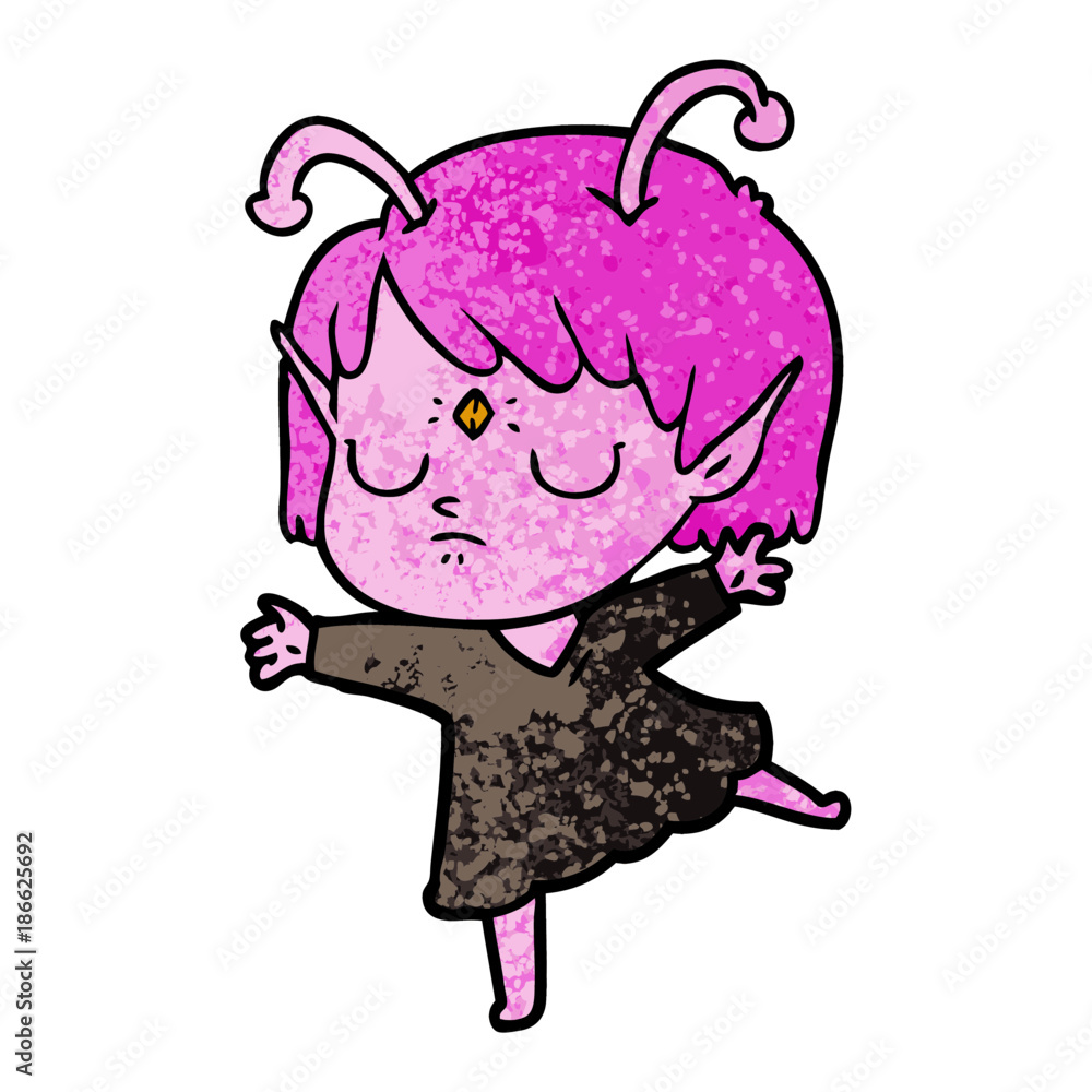 cartoon alien girl