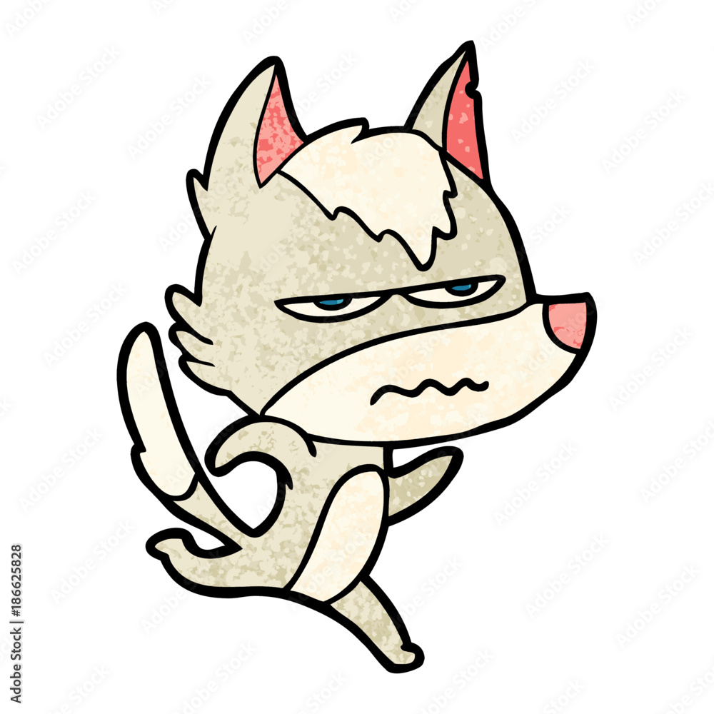Fototapeta premium cartoon annoyed wolf