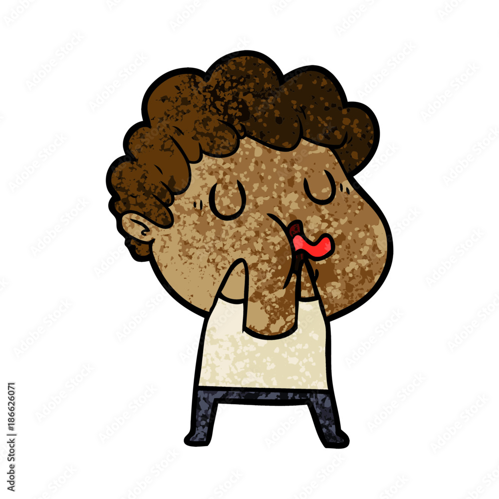 Obraz premium cartoon man pulling face