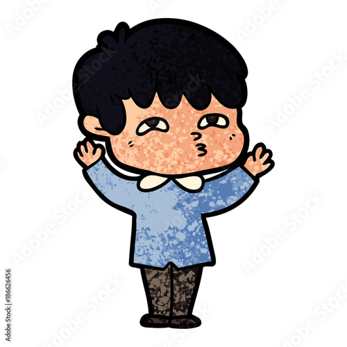cartoon curious man