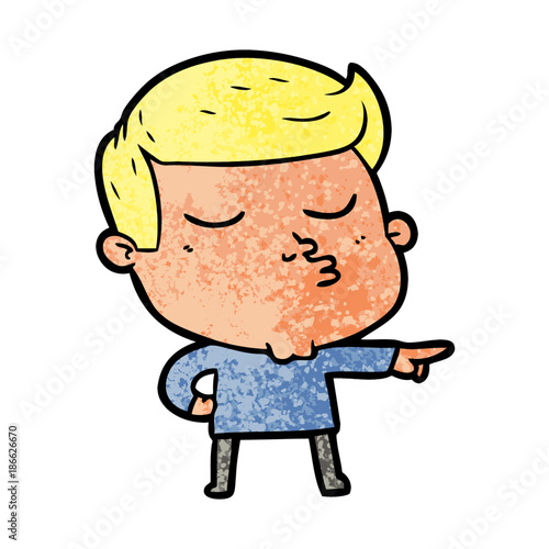 cartoon model guy pouting