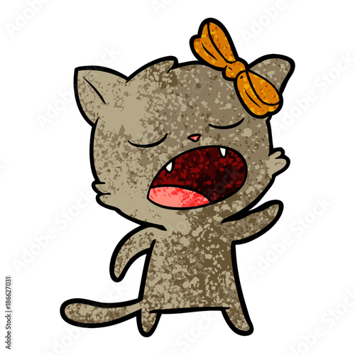 cartoon cat meowing