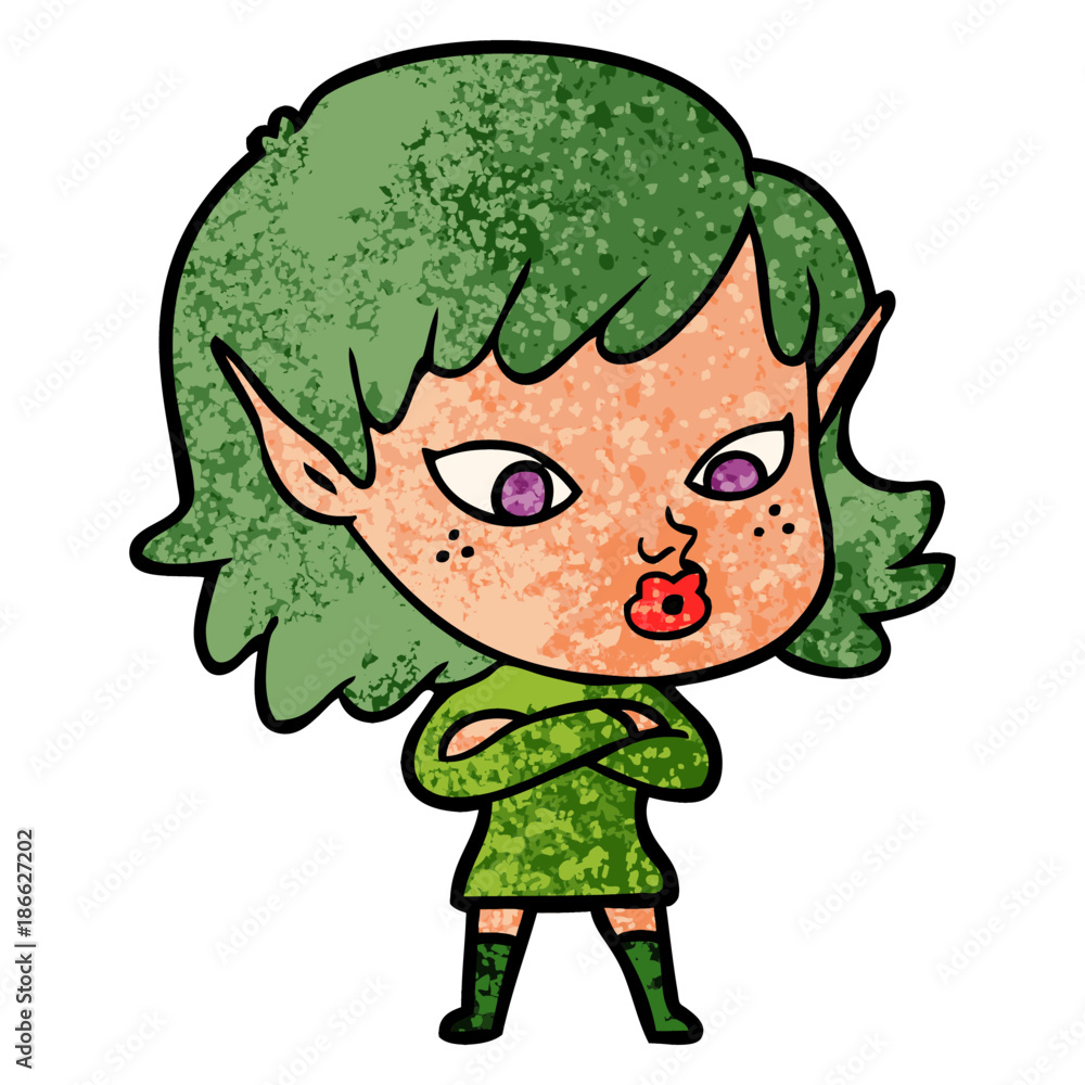 pretty cartoon elf girl pretty cartoon elf girl