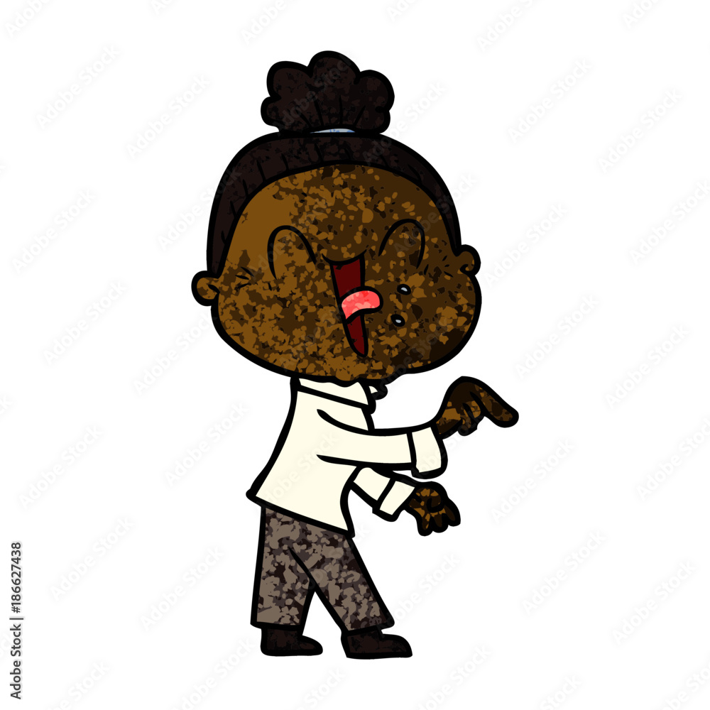 Obraz premium cartoon happy old woman