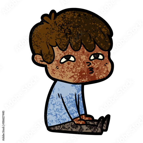 cartoon curious man