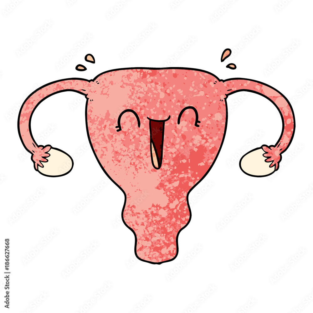 cartoon happy uterus Stock Vector | Adobe Stock