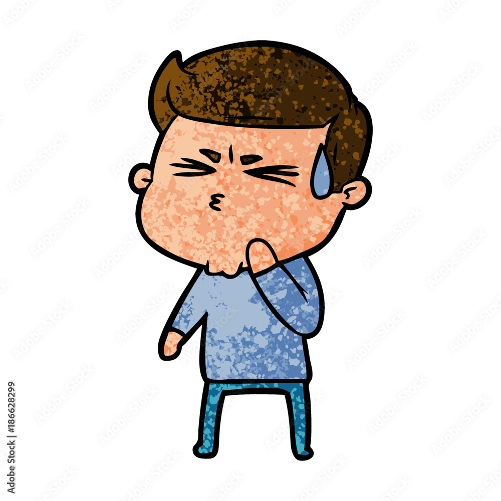 cartoon man sweating cartoon man sweating