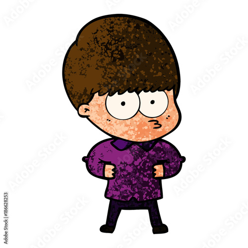 curious cartoon boy