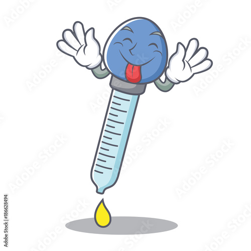Tongue out dropper character cartoon style