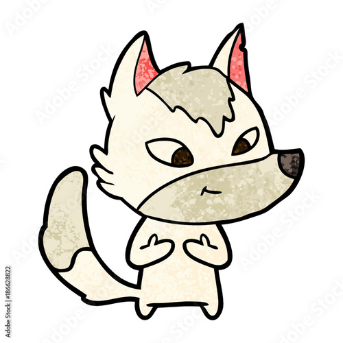 friendly cartoon wolf