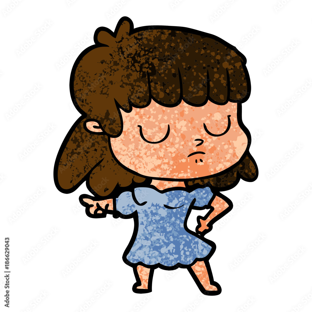 Fototapeta premium cartoon indifferent woman