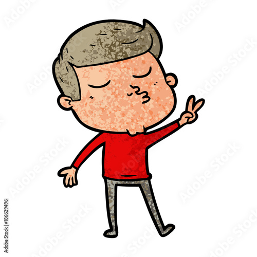 cartoon model guy pouting