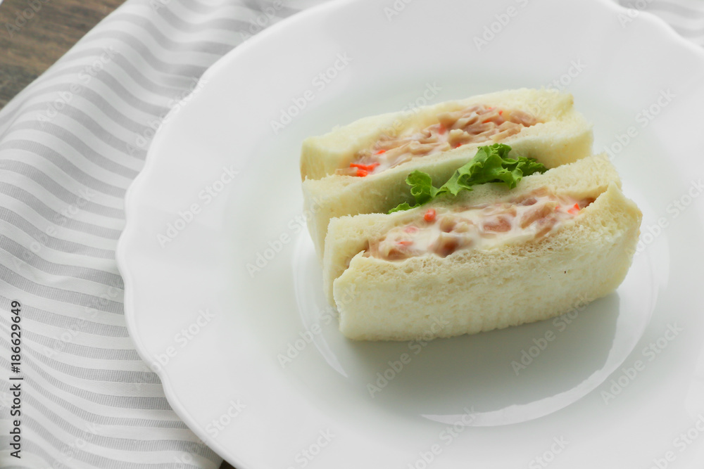 Sandwich in white dish Sandwich in white dish