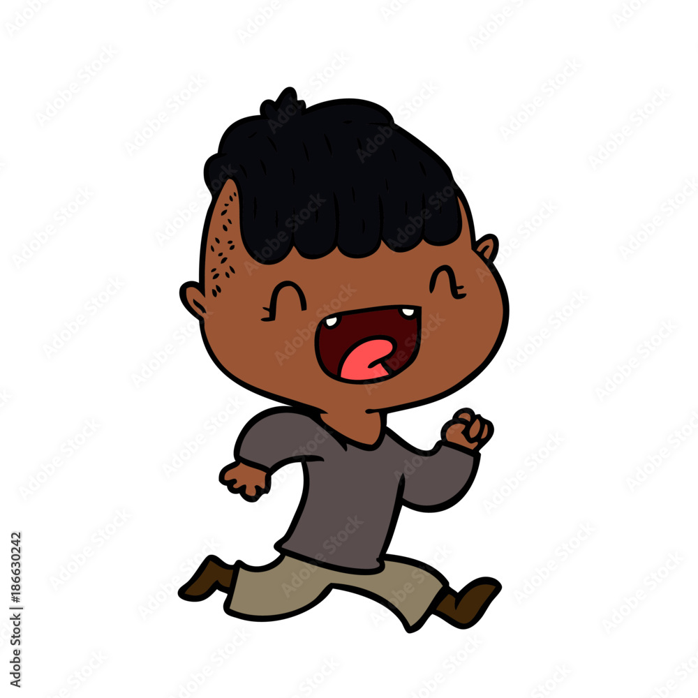 cartoon happy boy laughing and running away cartoon happy boy laughing and running away
