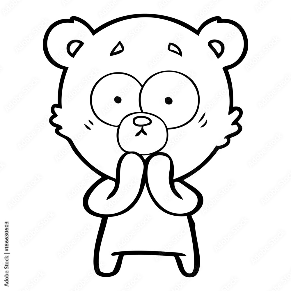 worried bear cartoon