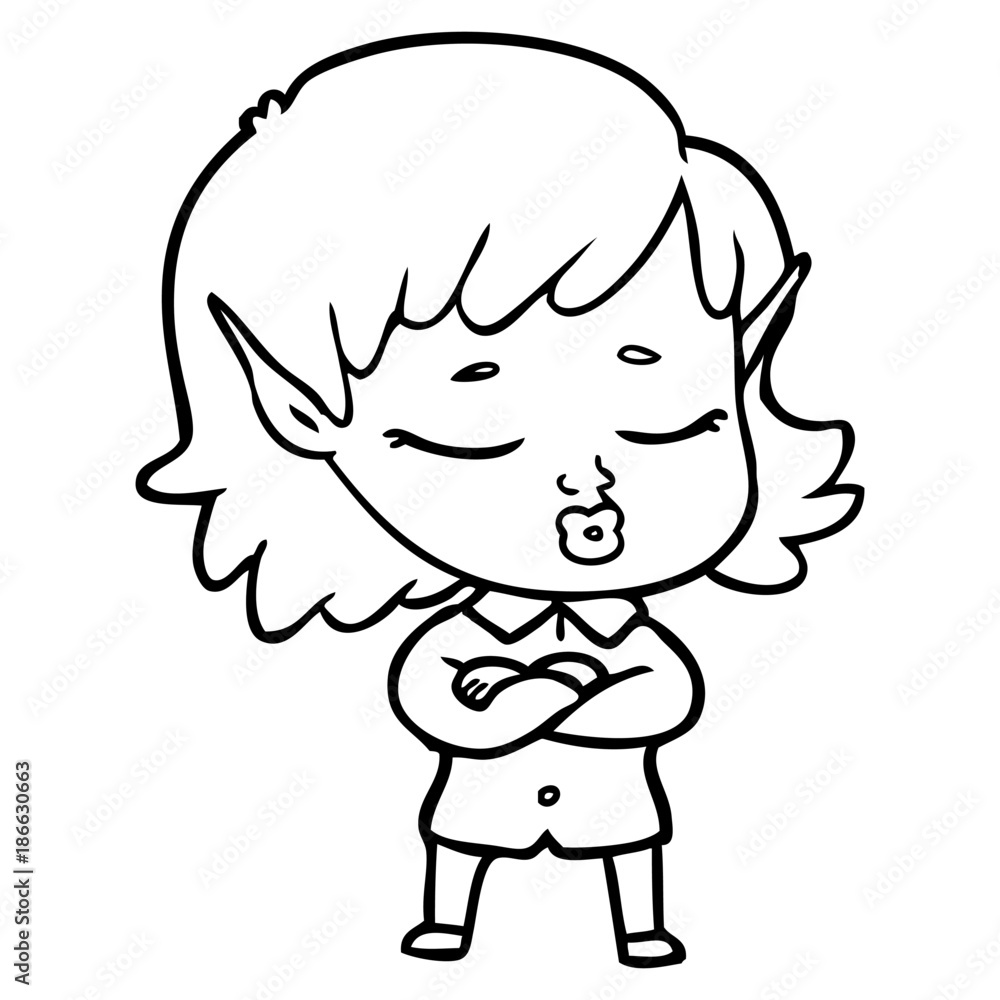 pretty cartoon elf girl pretty cartoon elf girl