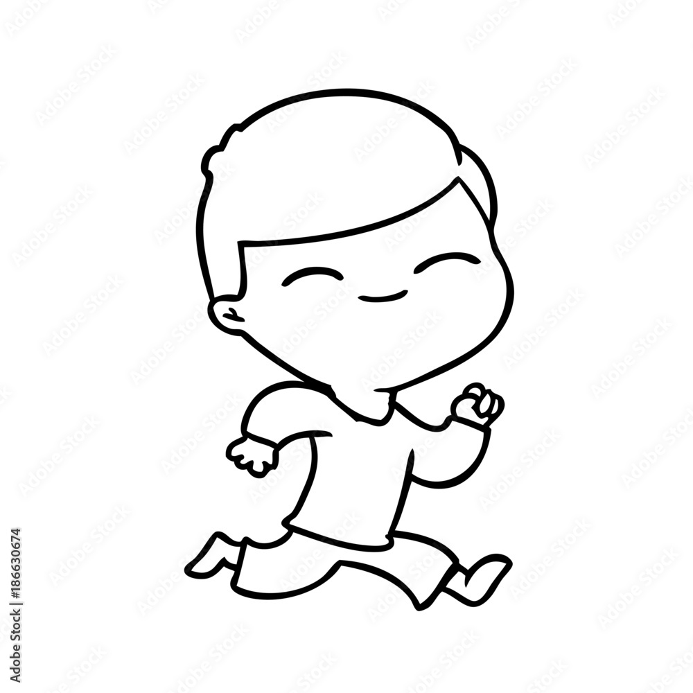 cartoon smiling boy running cartoon smiling boy running