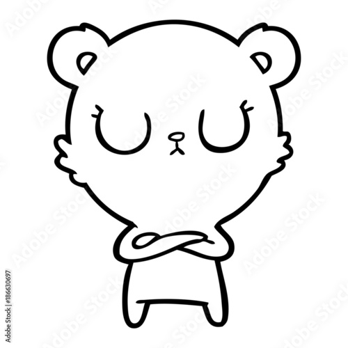 peaceful cartoon bear cub