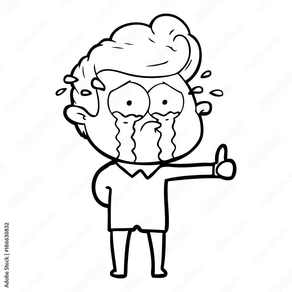 Fototapeta premium cartoon crying man