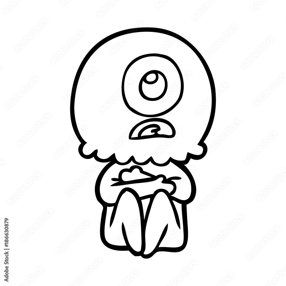 Obraz premium cartoon cyclops alien spaceman