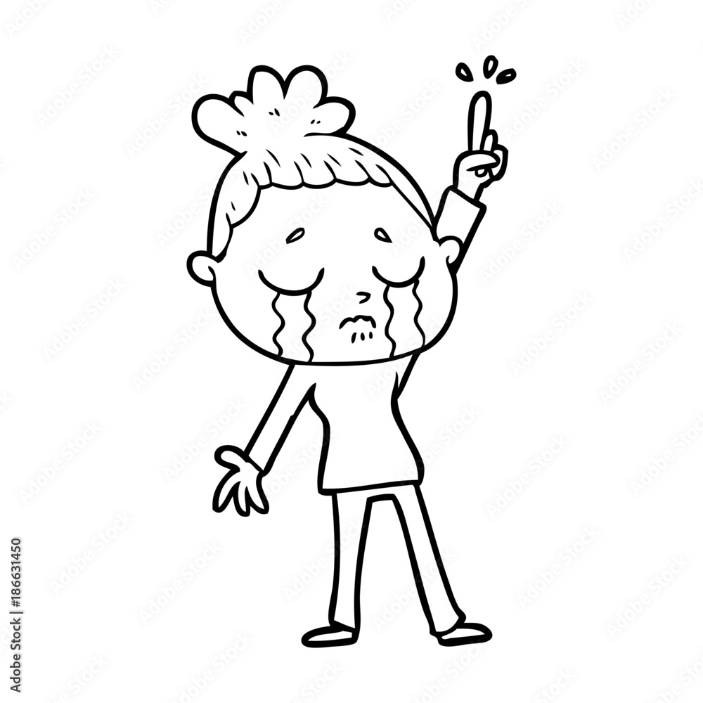 cartoon crying woman raising hand cartoon crying woman raising hand