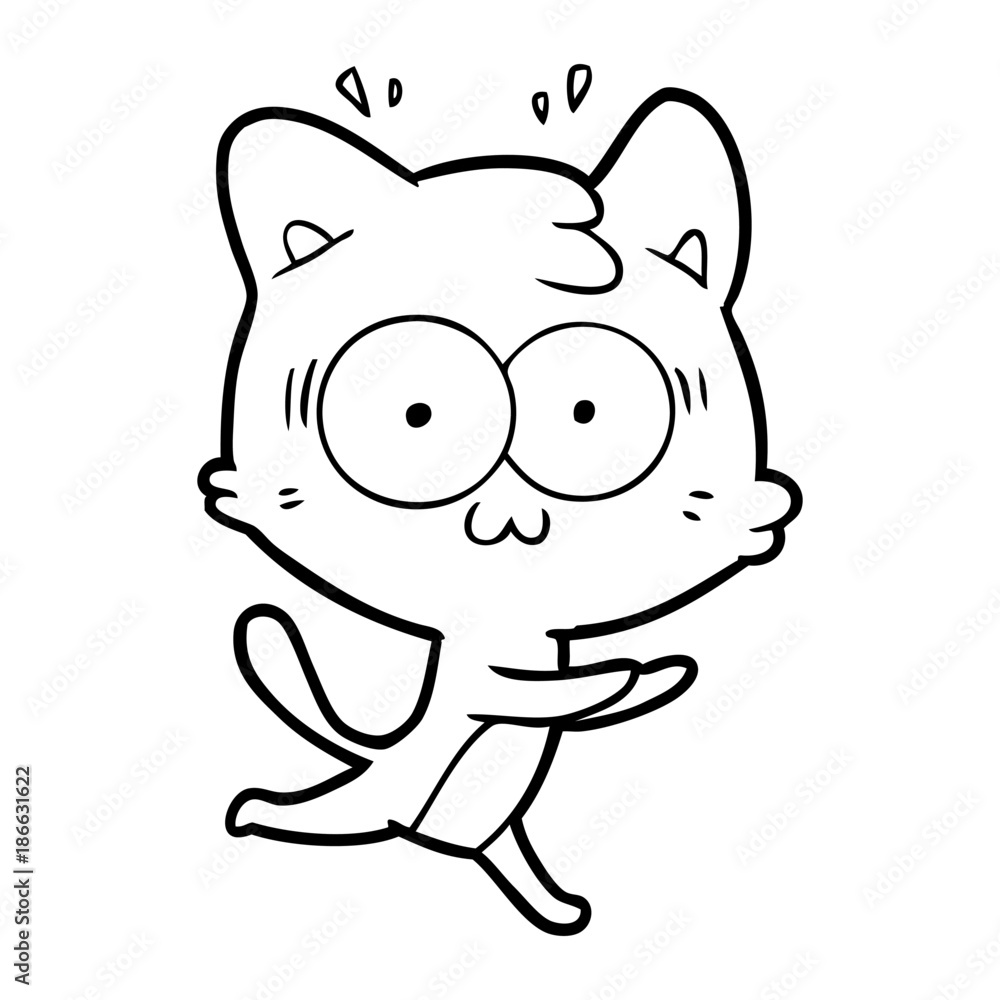 cartoon surprised cat running cartoon surprised cat running
