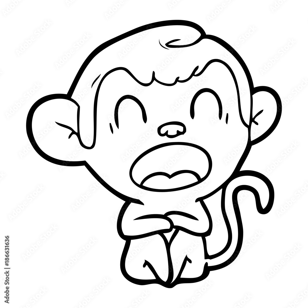 yawning cartoon monkey yawning cartoon monkey