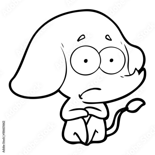 cartoon unsure elephant