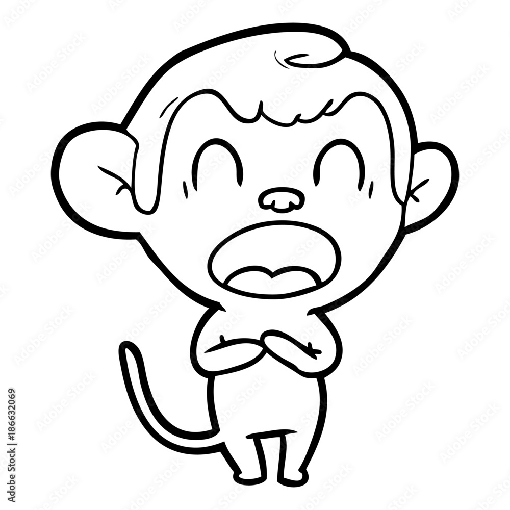 yawning cartoon monkey yawning cartoon monkey